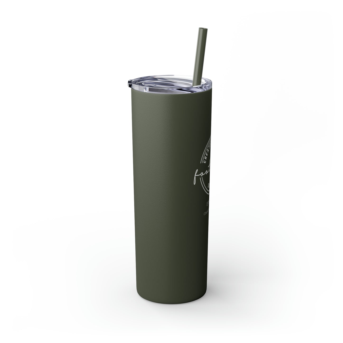 Created For This Season, Football, Skinny Tumbler with Straw, 20oz