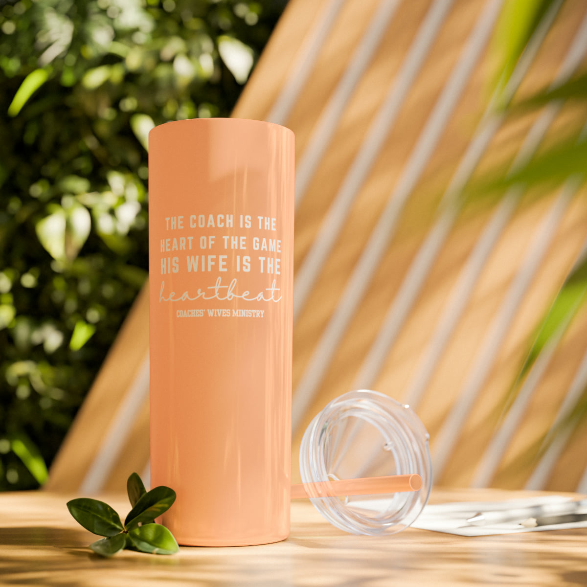 Created For This Season, Football, Skinny Tumbler with Straw, 20oz