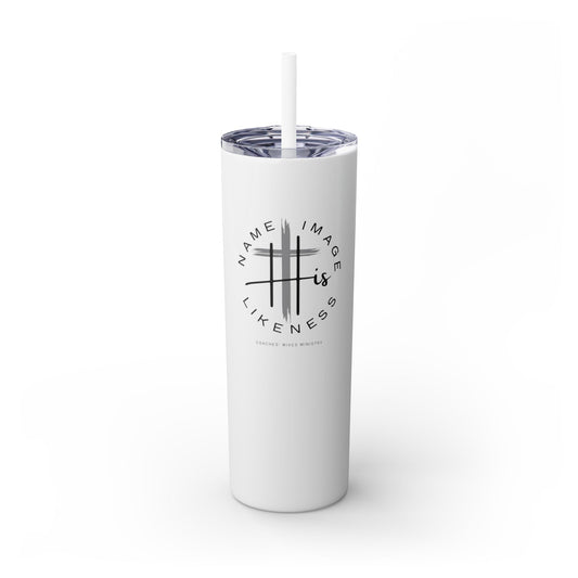 His Name, Image & Likeness Tumbler with Straw, 20oz