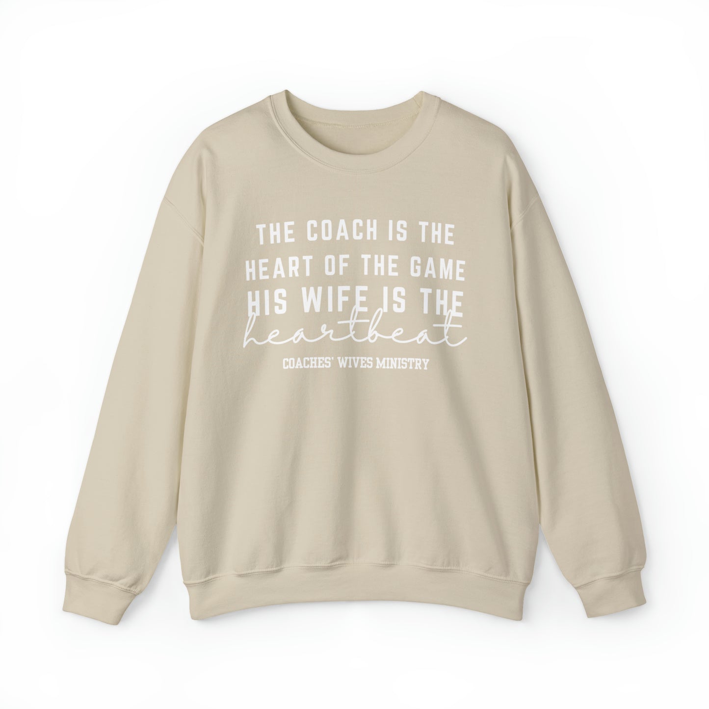 The Coach Is The Heart Of The Game, His Wife is The Heartbeat Crewneck Sweatshirt